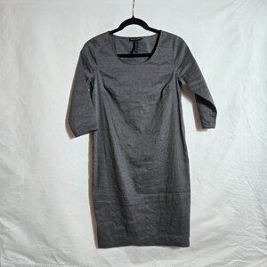 Sarah Pacini Slate Gray Long Sleeve Dress